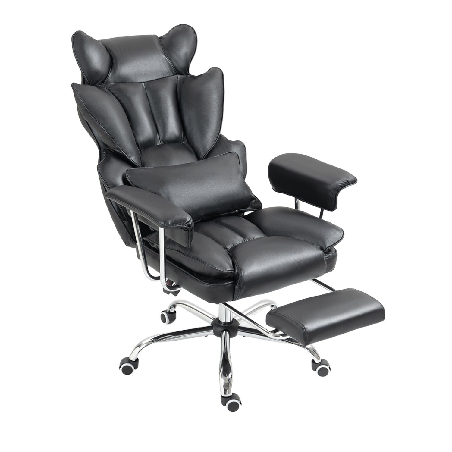 Big & Tall Executive Leather Office Chair ā 400lbs Ergonomic High Back Desk Chair with Lumbar Support, Adjustable Tilt, Footrest & Padded Armrests