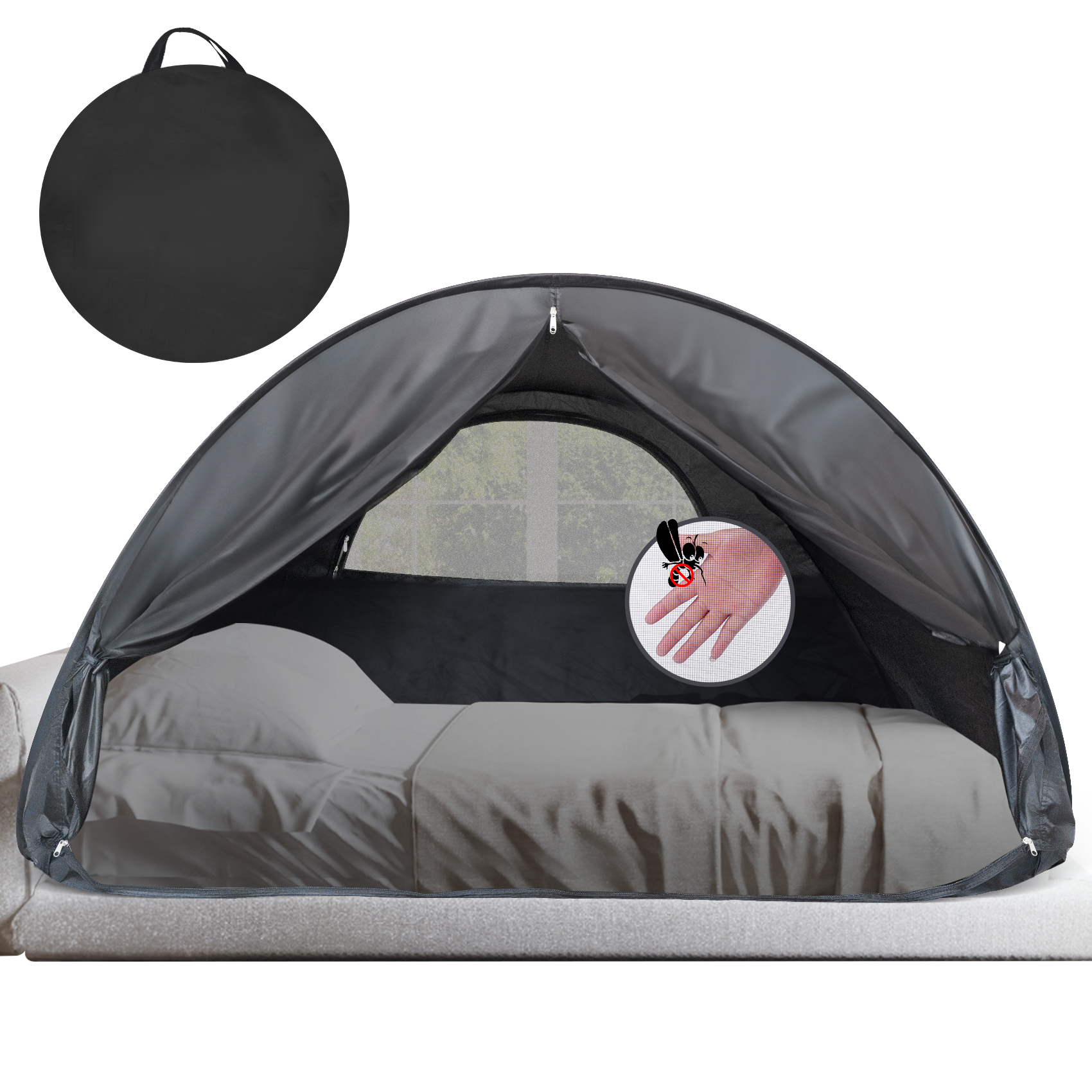 LEEDOR Twin Bed Tent for Kids and Adults – 2-in-1 Privacy Canopy with Blackout and Mesh, Mosquito Net Sleep Tent for Indoor Use