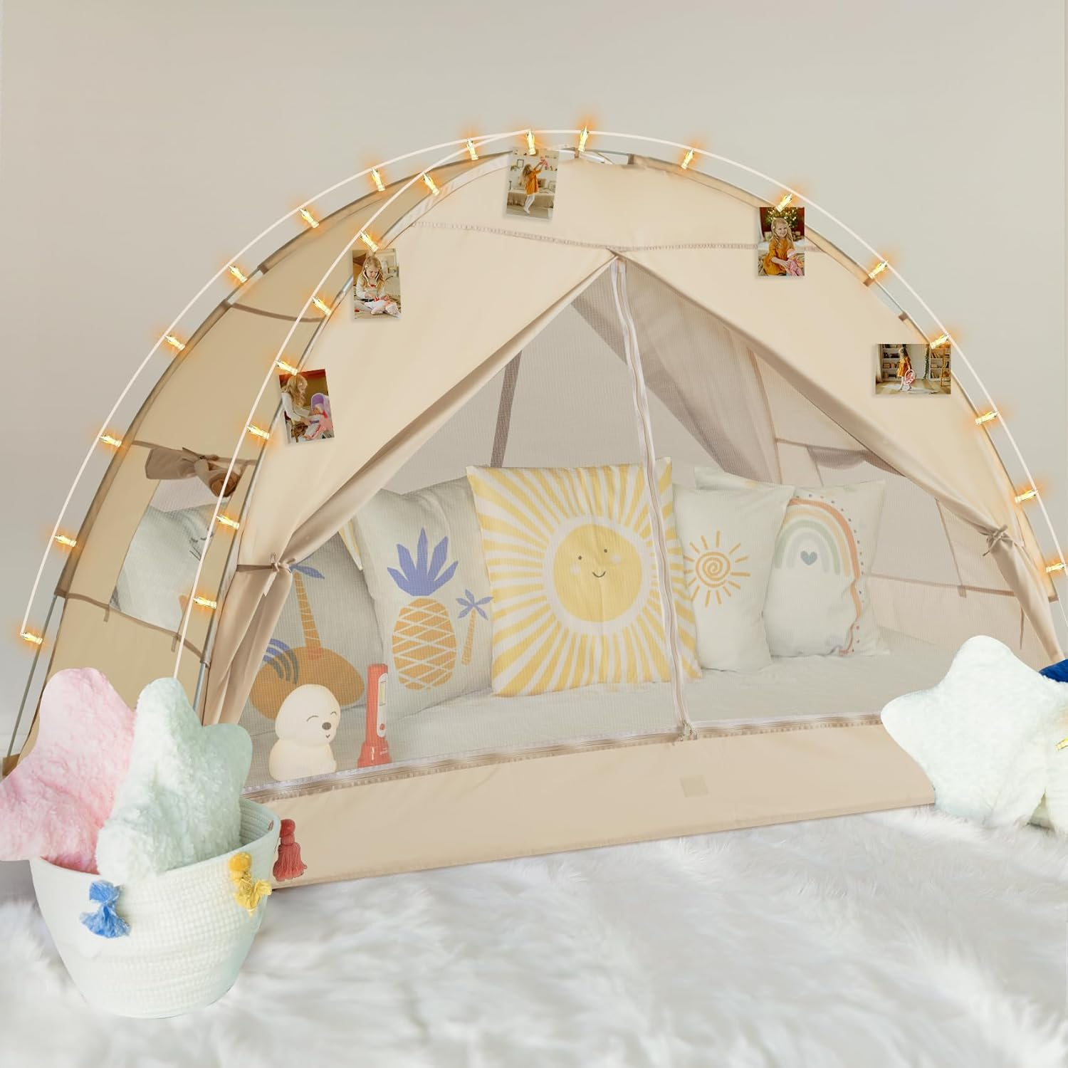 LEEDOR Twin Bed Tent for Kids and Adults – 2-in-1 Privacy Canopy with Blackout and Mesh, Mosquito Net Sleep Tent for Indoor Use