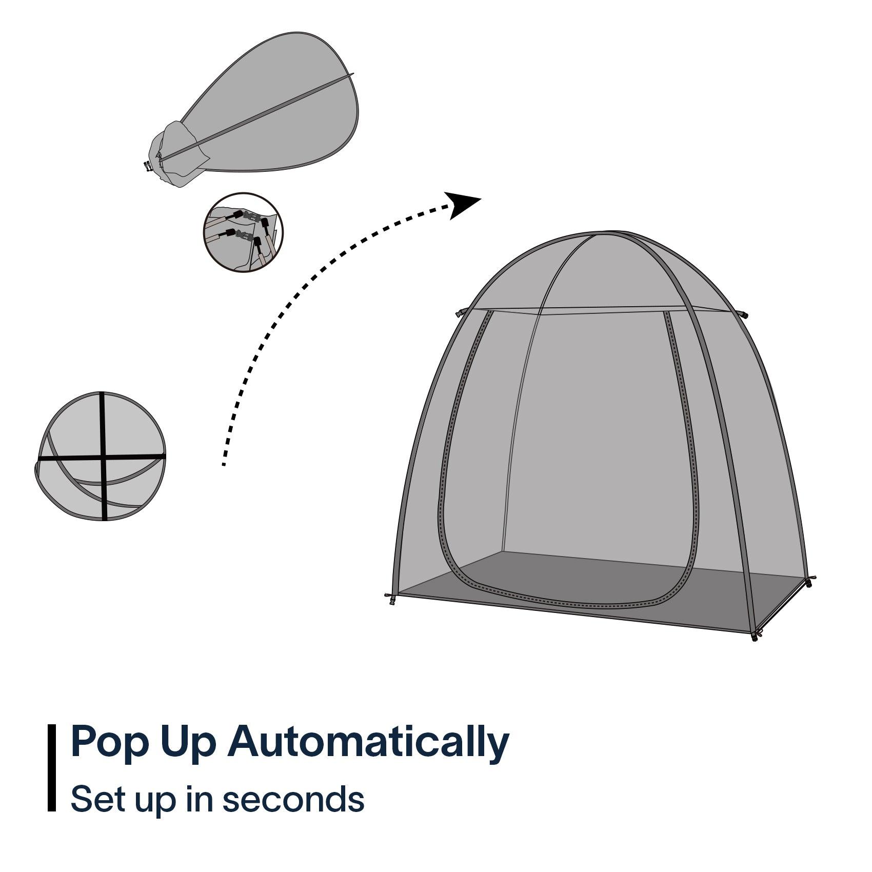 TopGold 2-4 Person Instant Pop Up Pod Tent, Weatherproof Sports Shelter pops up automatically