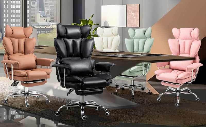 Big & Tall Executive Leather Office Chair ā 400lbs Ergonomic High Back Desk Chair with Lumbar Support, Adjustable Tilt, Footrest & Padded Armrests