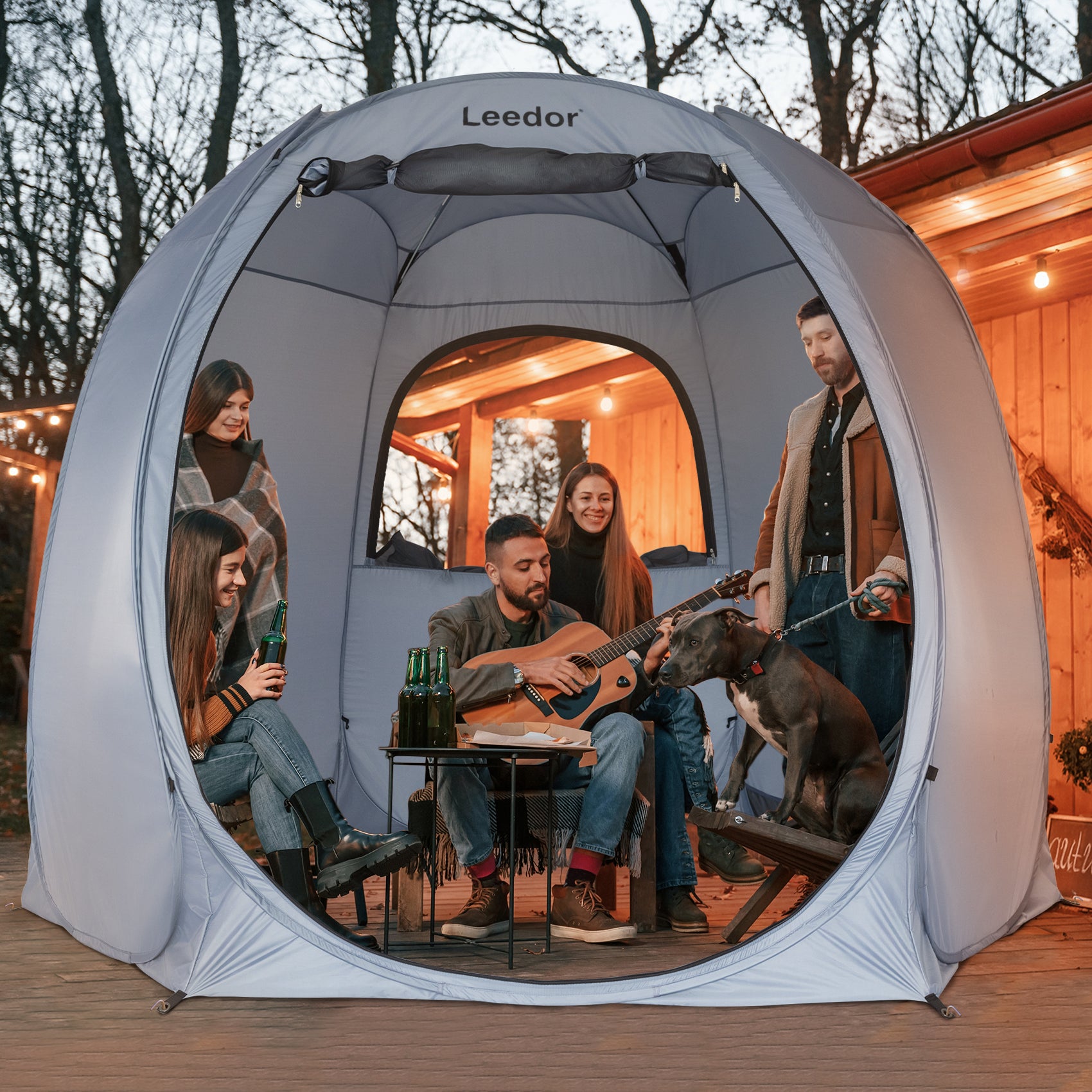 LEEDOR Screen House Room Mesh Net Tent Canopy Shelter Gazebo, Easy Setup & Waterproof & Sunshade, Suitable for Camping Trip, Backyard, Beach, Picnic, 10ft x 10ft