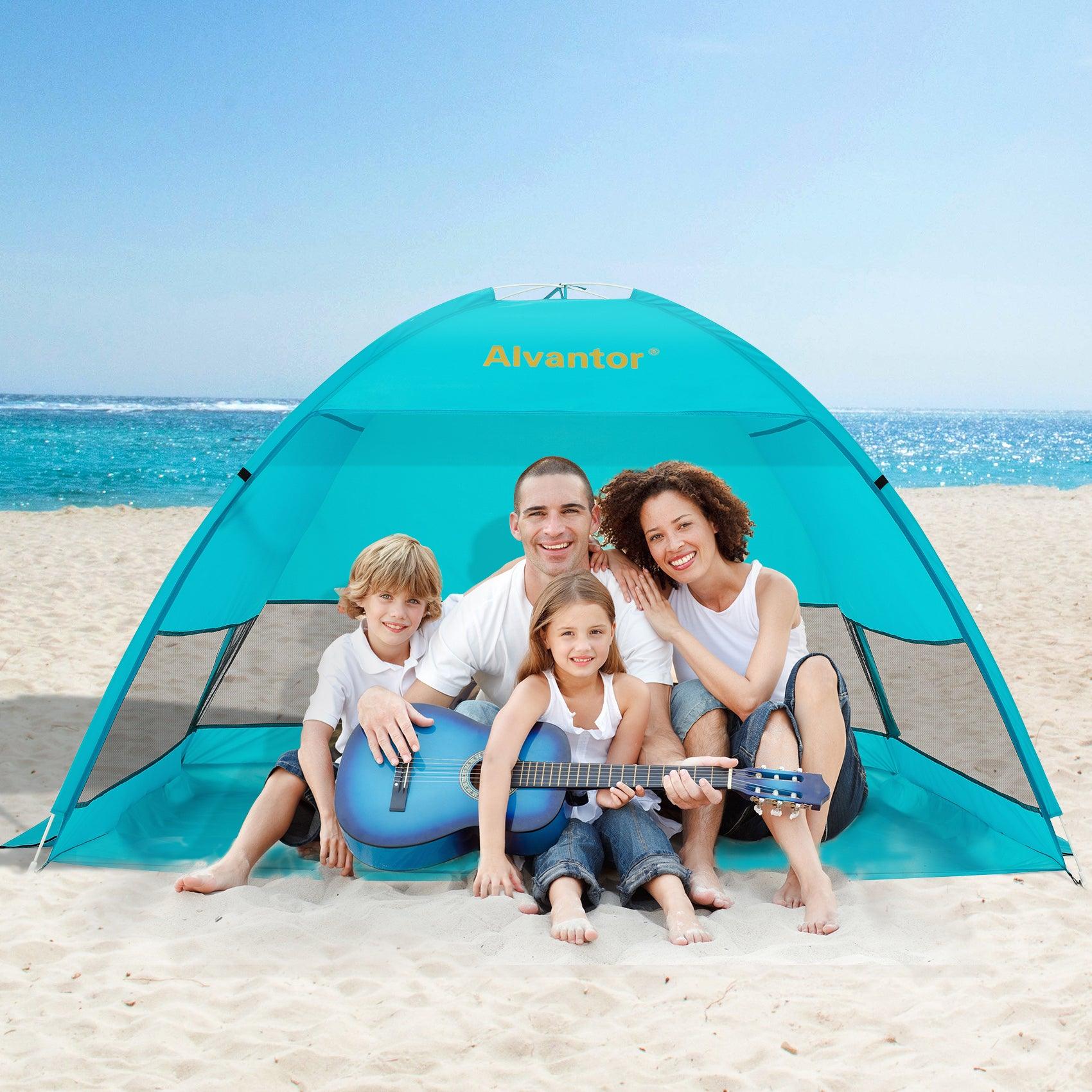 Alvantor Beach Tent Umbrella Automatic Pop Up UPF 50+ Portable