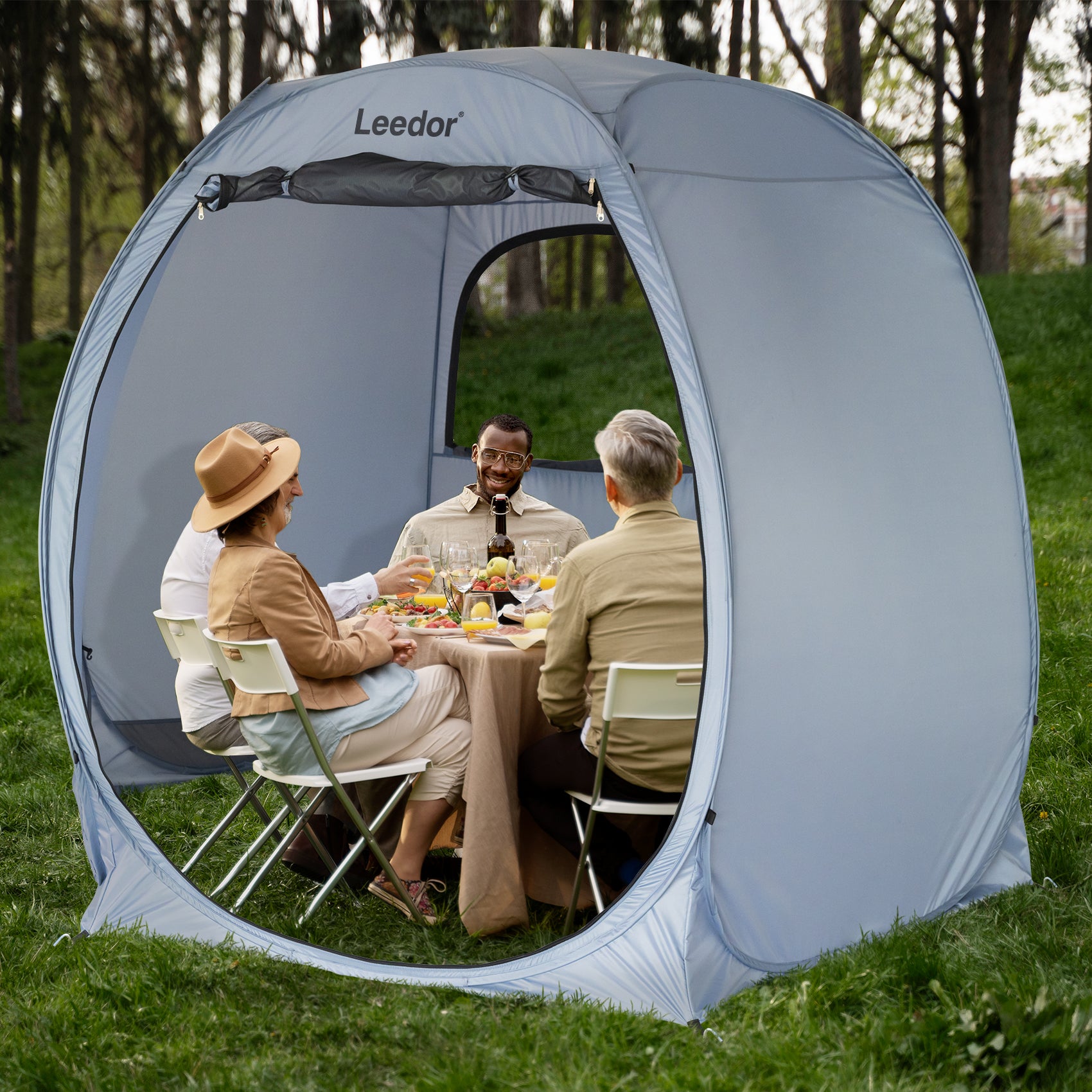 LEEDOR Screen House Room Mesh Net Tent Canopy Shelter Gazebo, Easy Setup & Waterproof & Sunshade, Suitable for Camping Trip, Backyard, Beach, Picnic, 10ft x 10ft