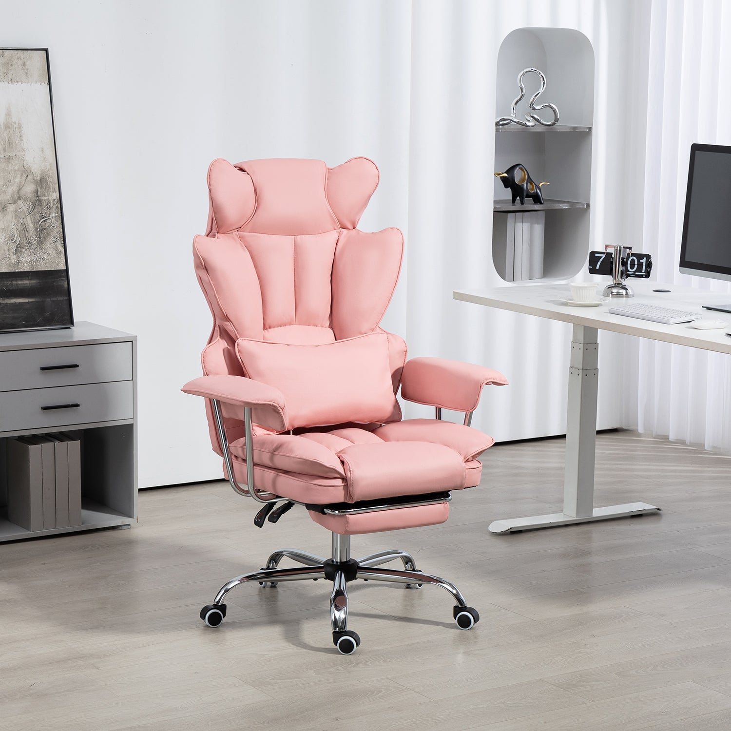 Big & Tall Executive Leather Office Chair ā 400lbs Ergonomic High Back Desk Chair with Lumbar Support, Adjustable Tilt, Footrest & Padded Armrests