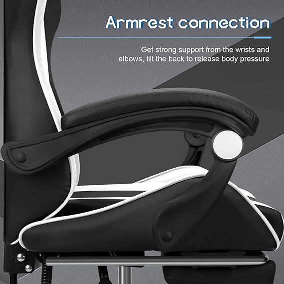 Ergonomic Racing Gaming Chair with Lumbar Support – Height Adjustable, Stylish & Comfortable Office Chair for Adults and Teens