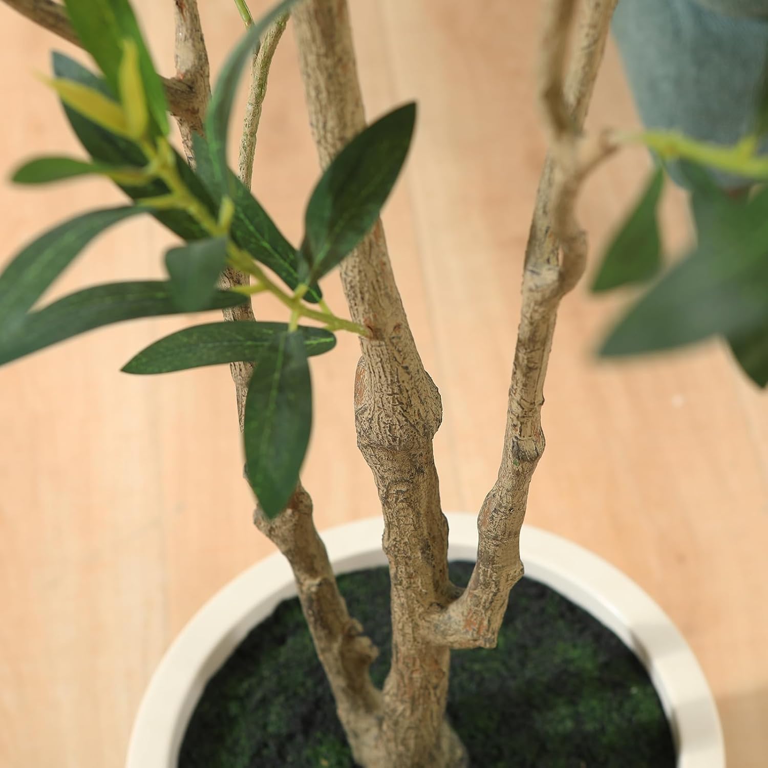 5FT/6FT Faux Olive Tree with Pot β Artificial Indoor Plant with Wood Branches & Fruit for Home Decor
