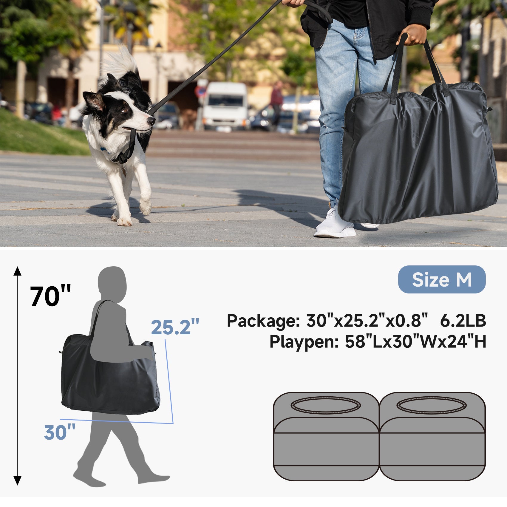 2-in-1 Pop Up Pet Playpen for Dogs & Cats – Portable, Breathable, No-Assembly Indoor Outdoor Tent Crate for Small Animals