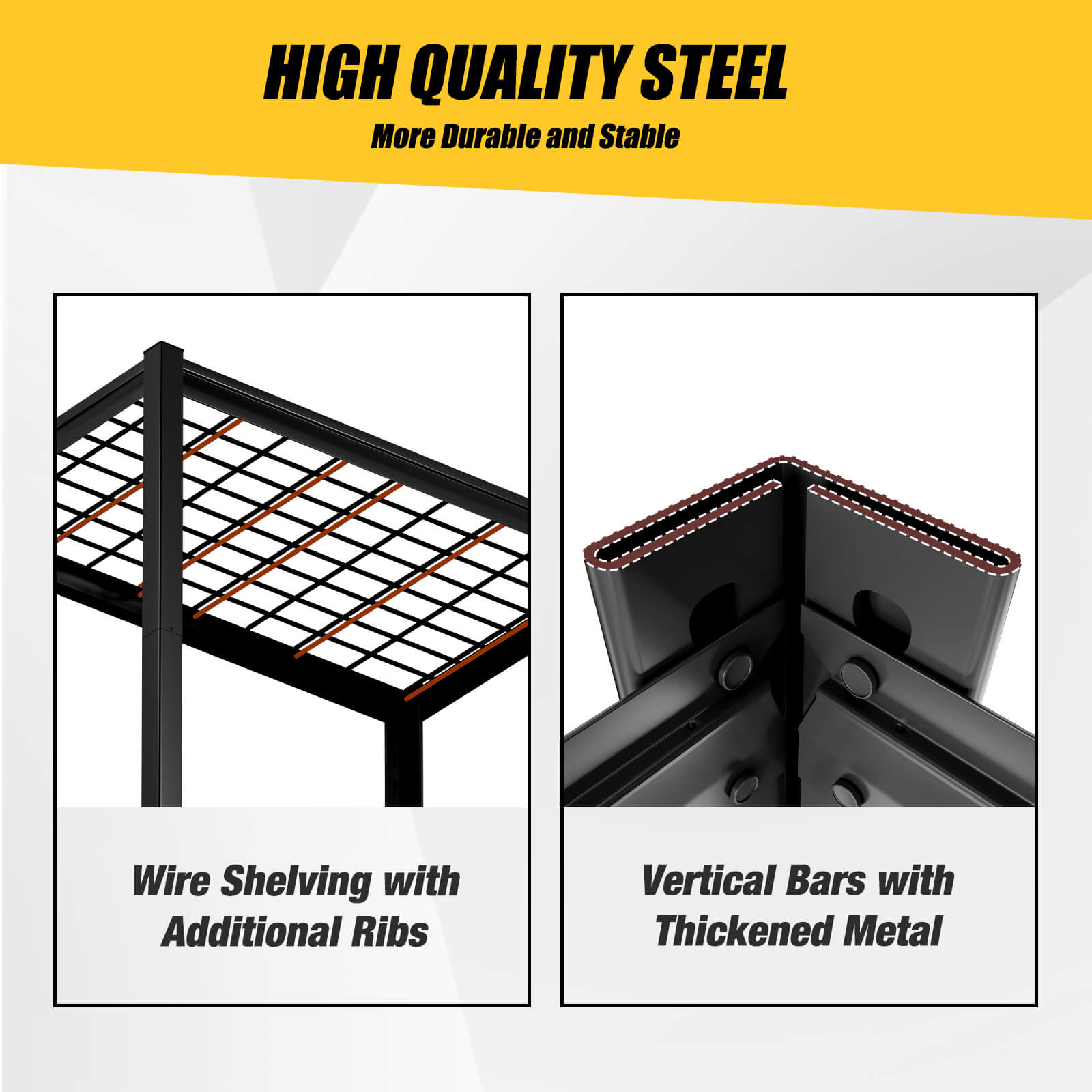 Heavy Duty Garage Shelving Unit โ 3000LBS Capacity, 5-Tier Adjustable Metal Storage Rack (71"H x 47"W x 24"D)