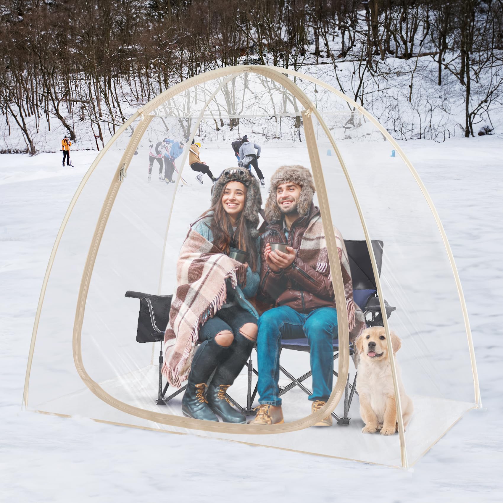 Sports Tent - 4 People Sports Tent Shelter Tent with Floor,Weathre Proof Sports Tent Waterproof Instant Tent Shelter Clear Tent for Outside Sports, Games, Fishing