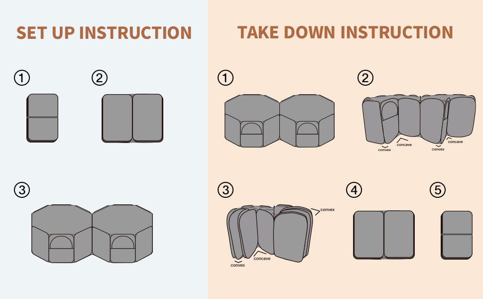 Alvantor Clear Pet Puppy Dog Playpen Indoor/Outdoor, Portable Playpen for Dog and Cat, Foldable Pop Up Dog Kennel Playpen with Carring Case, Size: 90"x45"x28"
