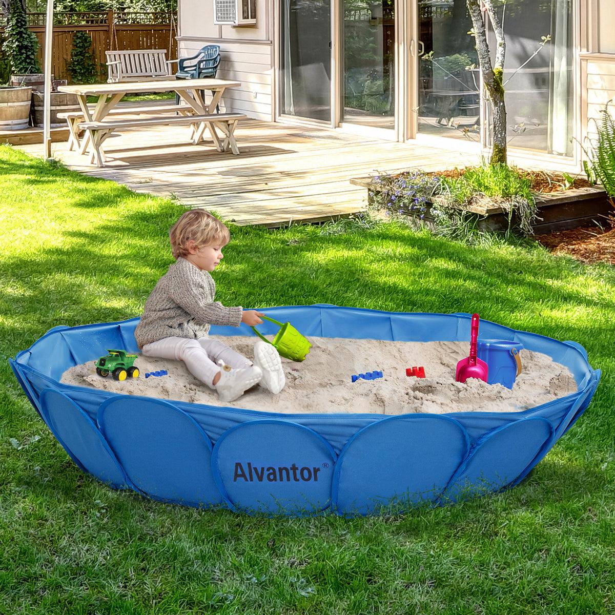 Alvantor Sandbox Sandpit Outdoor Kids Pool Foldable Dog Bathing Tub Pl