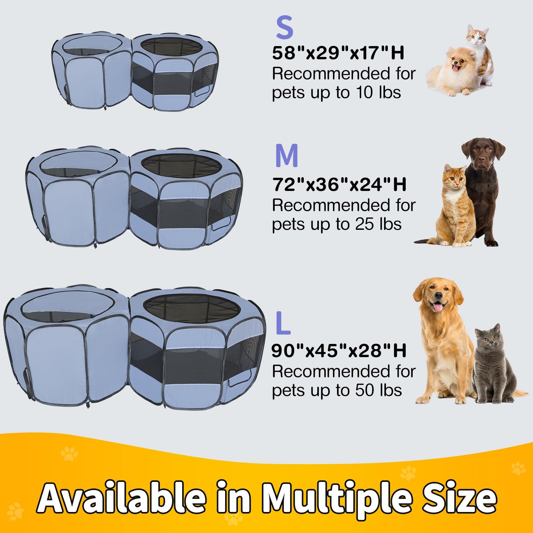 EighteenTek Double Room Pet Playpen available in 3 sizes neet different needs