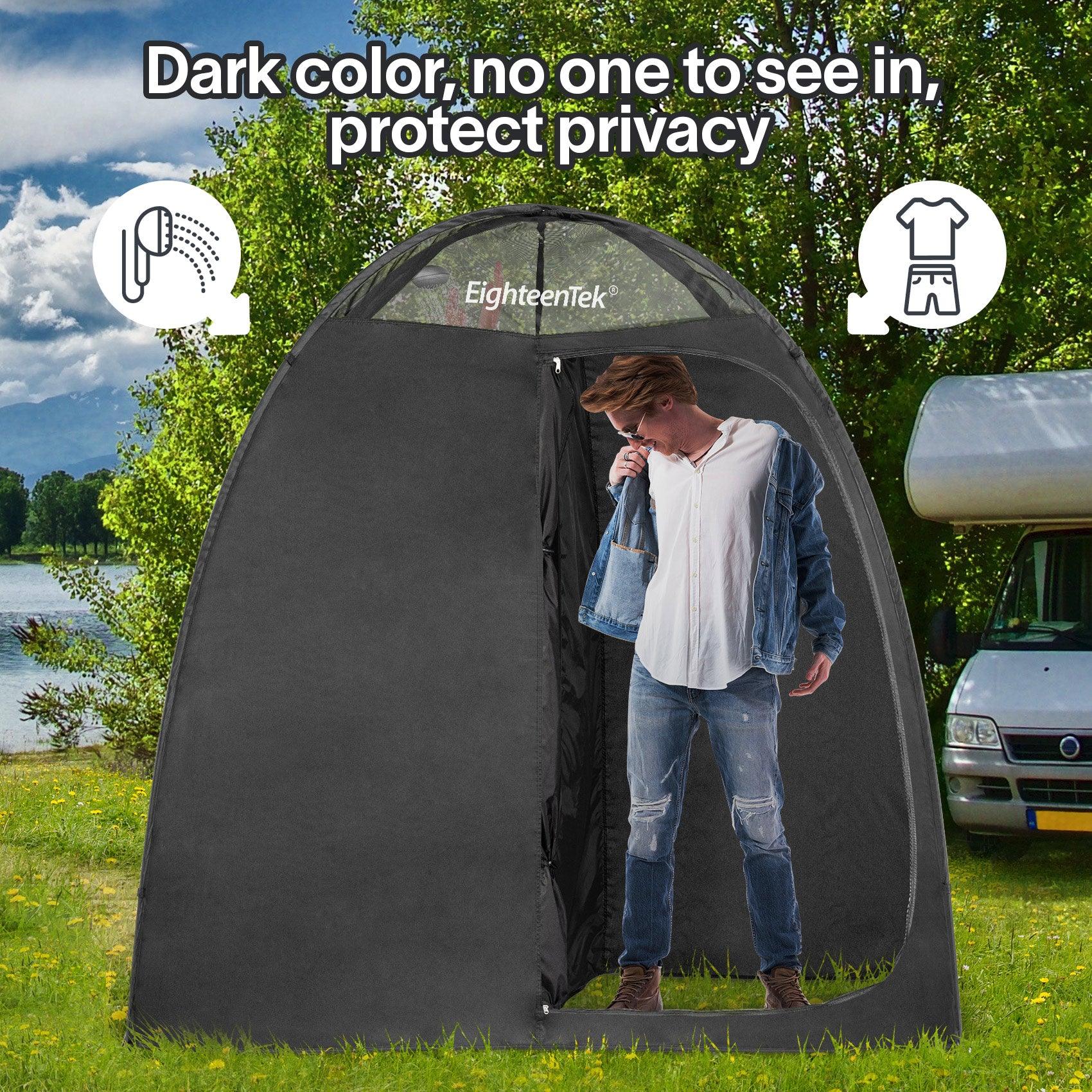 EighteenTek Pop Up Shower Tent Changing Room 2 Rooms Outdoor Camping Toilet Portable Privacy Dressing Shelter