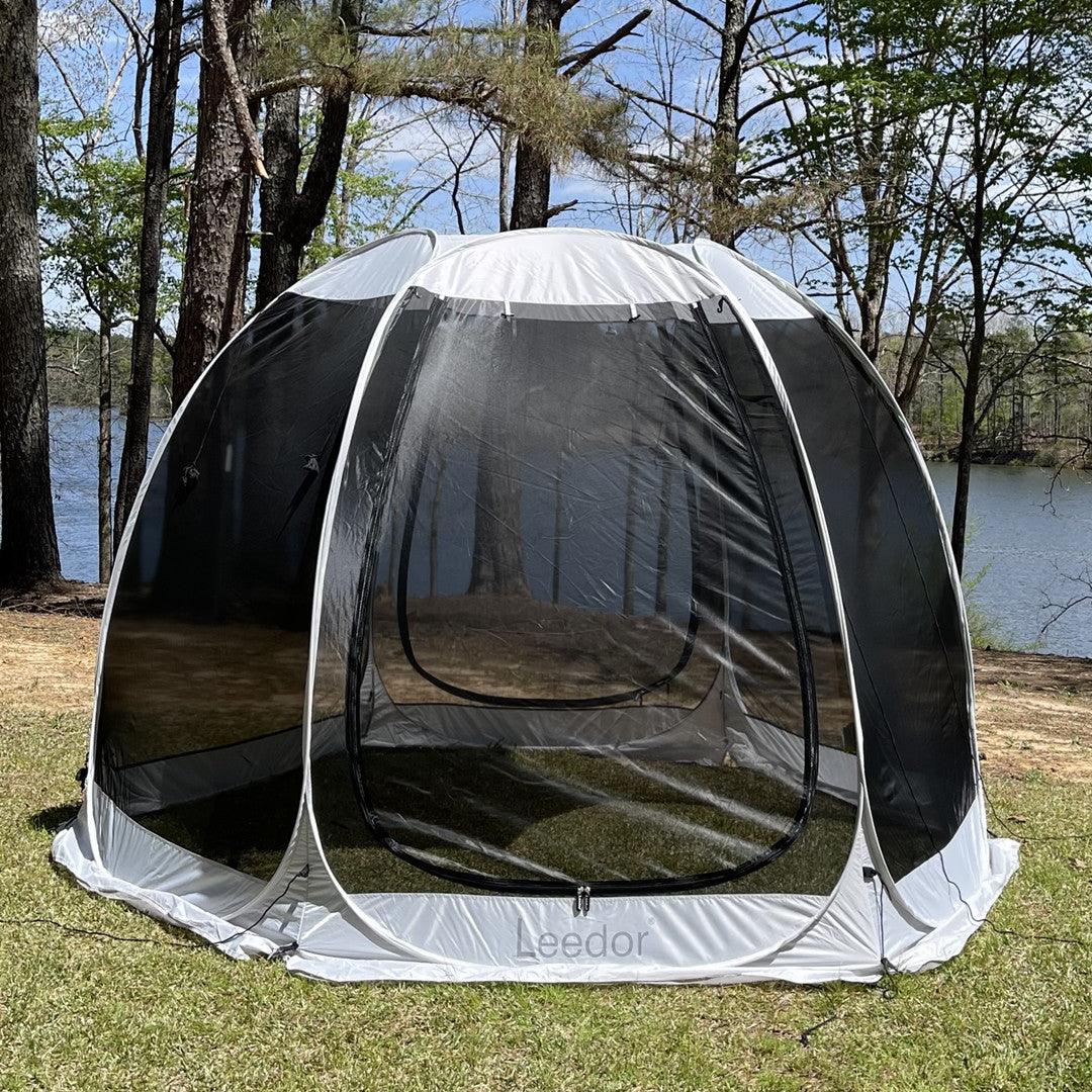 Leedor 10'x10' Pop Up Screen House Tent Instant Canopy Gazebos For Deck/Patio Outdoor Camping Tent
