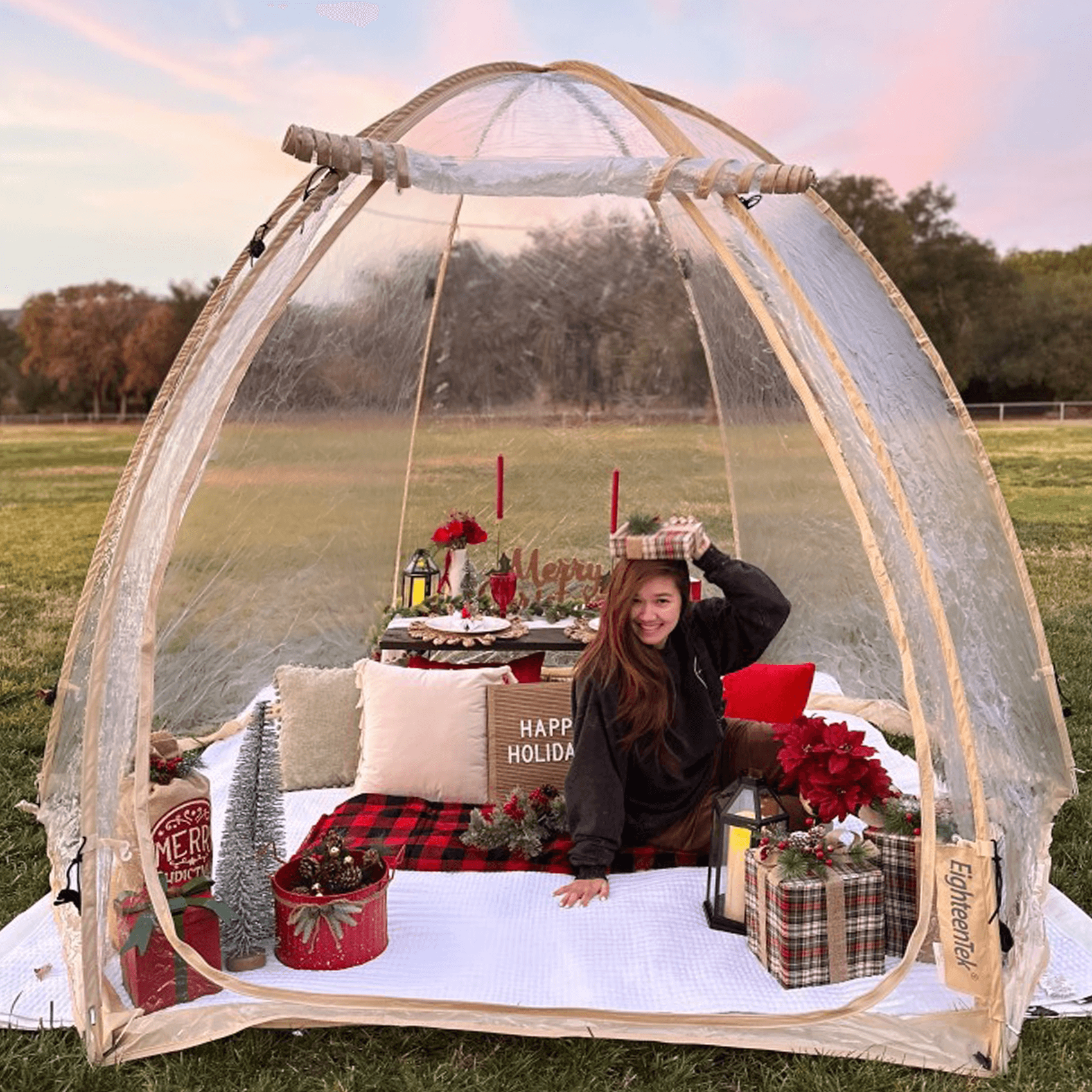 Eighteentek portable bubble tent for christmas events