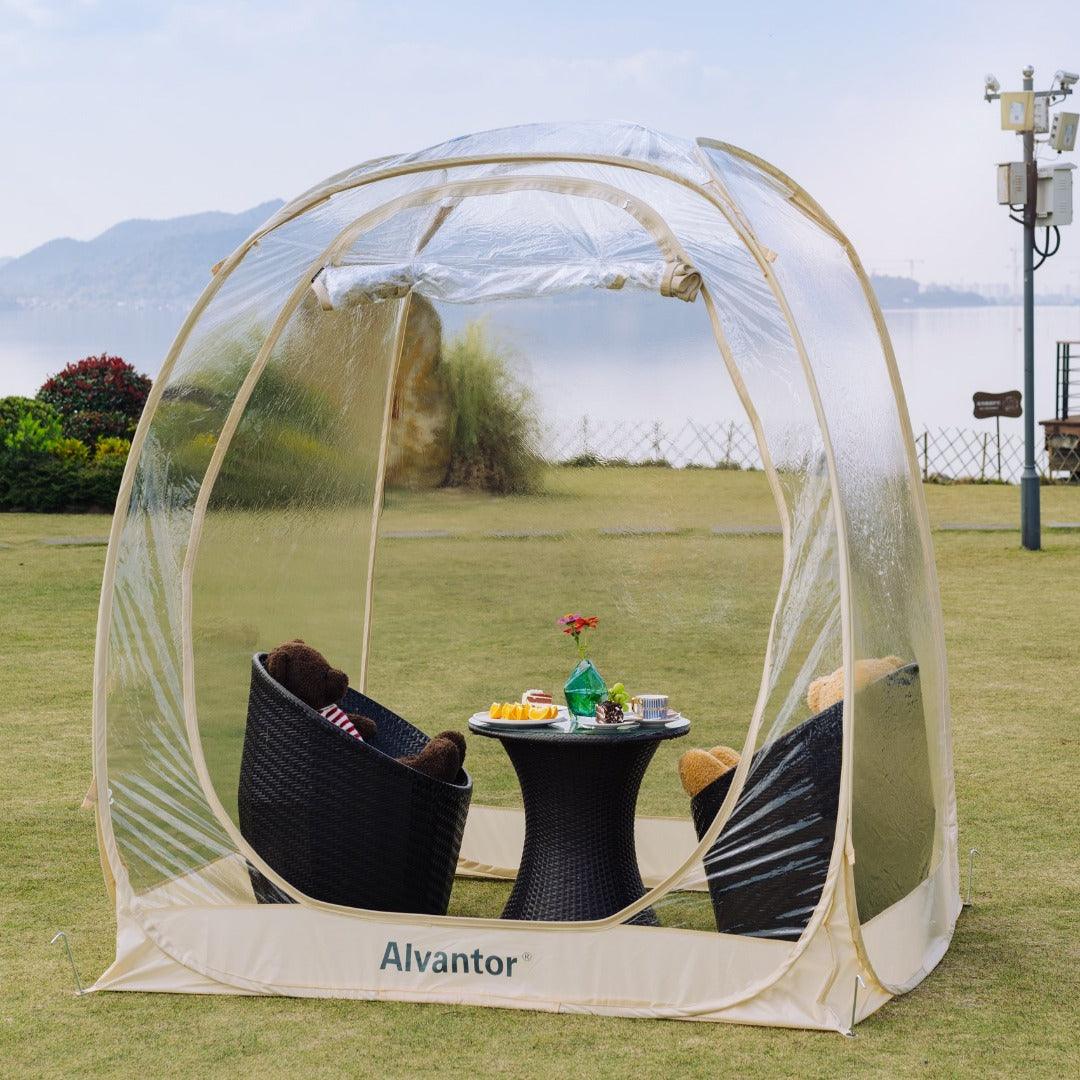 6'×6' bubble tent in the backyard