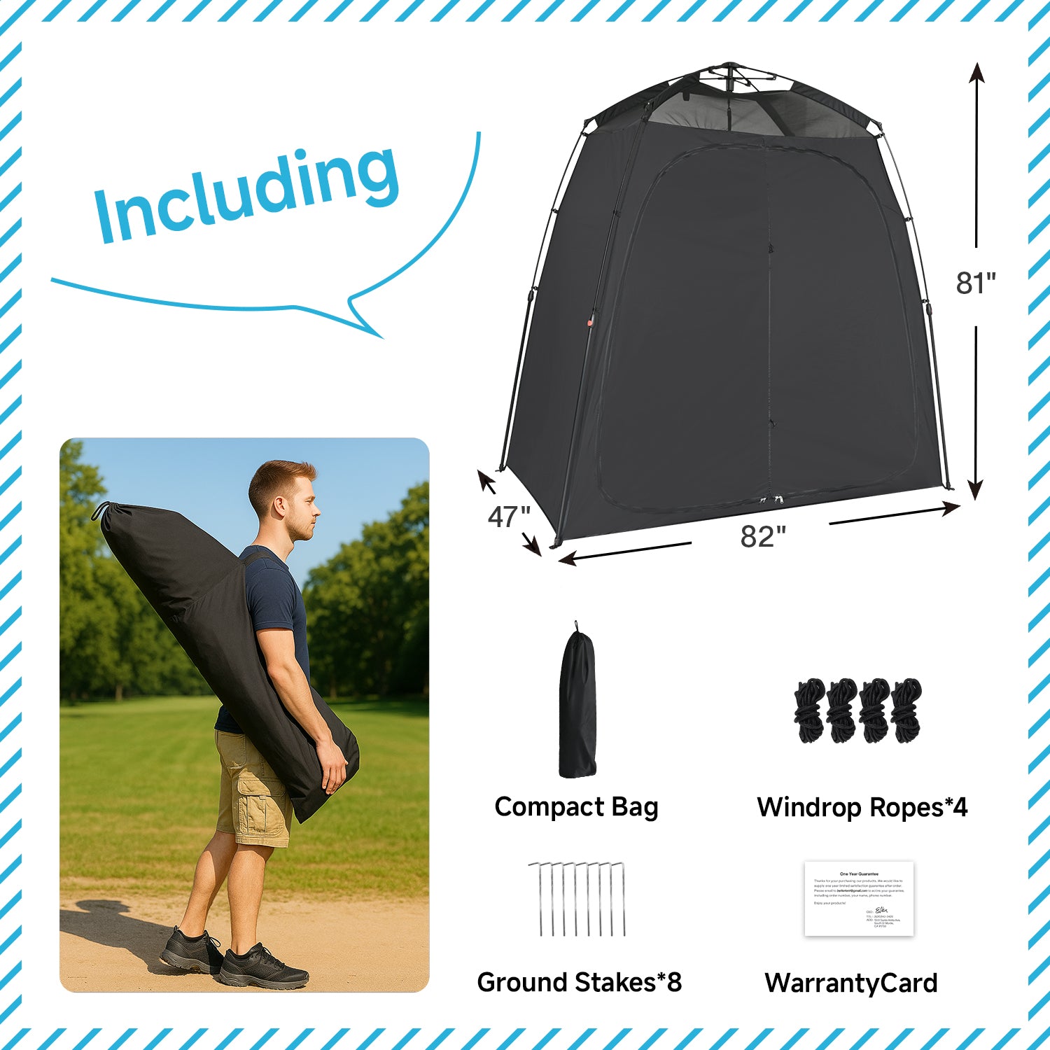 2 Rooms Privacy Outdoor Shower Tent