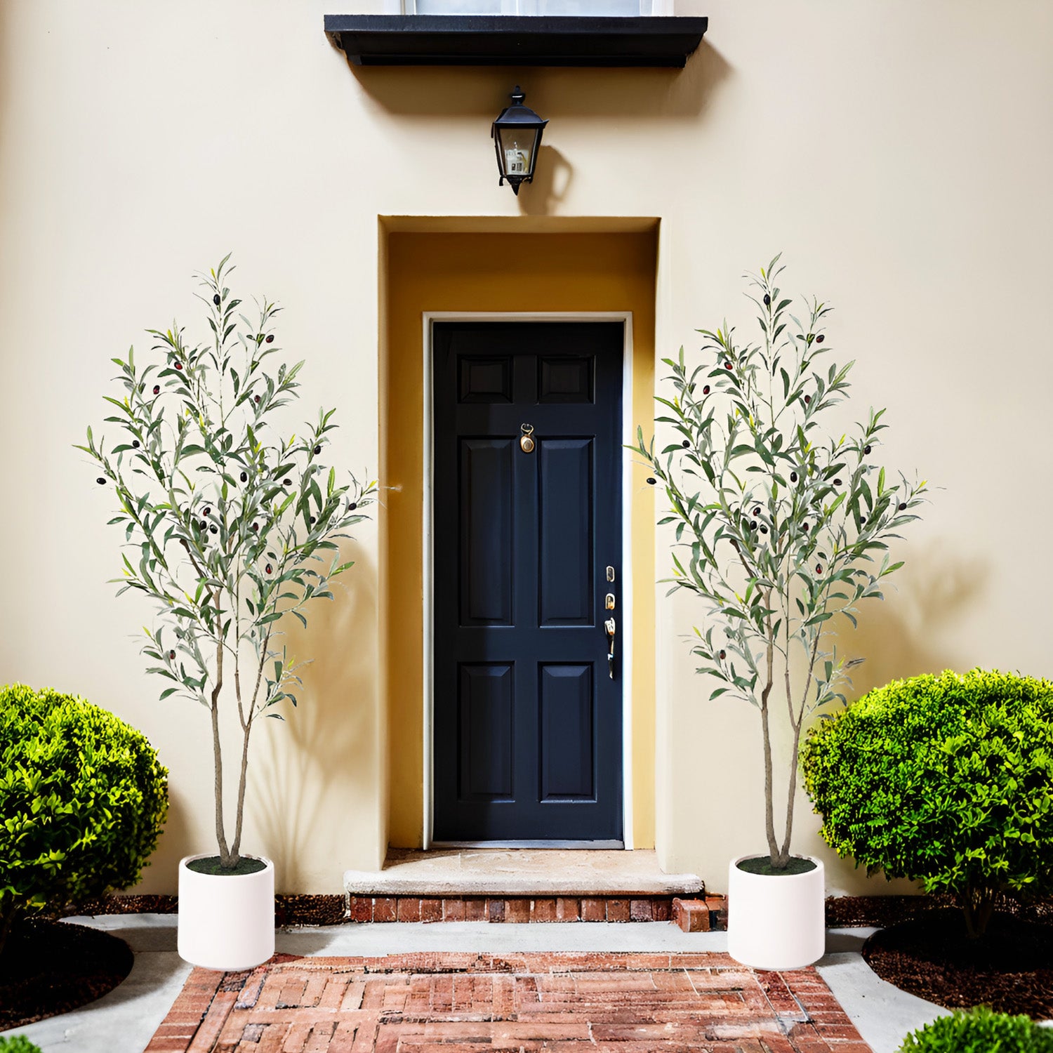 5FT/6FT Faux Olive Tree with Pot – Artificial Indoor Plant with Wood Branches & Fruit for Home Decor
