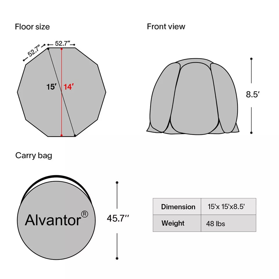 Alvantor All Weather Sport Tent Instant Tent Shelter Outdoor Bubble Tent