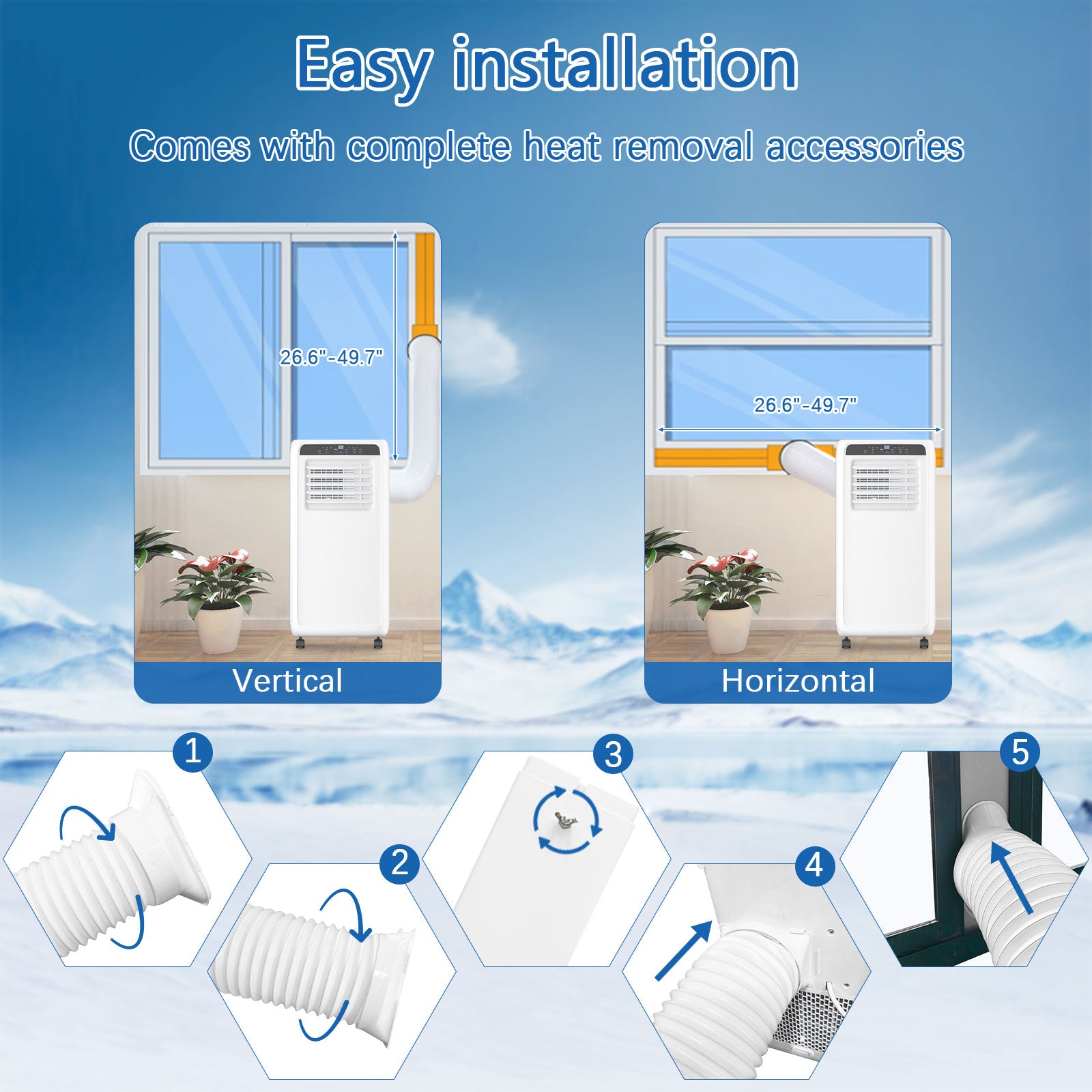 10,000 BTU Portable Air Conditioner with Remote Control | Cools Up to 400 Sq.Ft | 3-in-1, Ideal for Offices, Dorms & Small Apartments - White