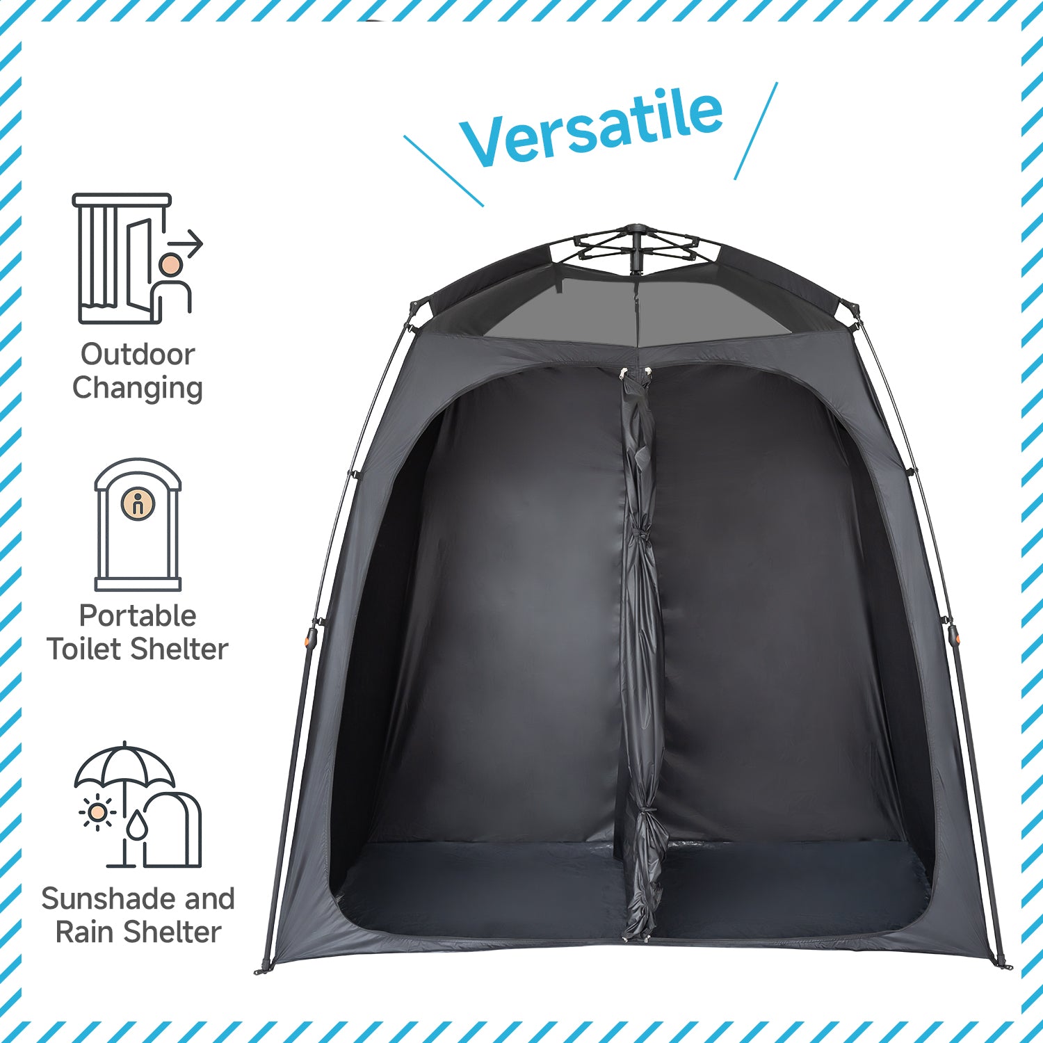 2 Rooms Privacy Outdoor Shower Tent