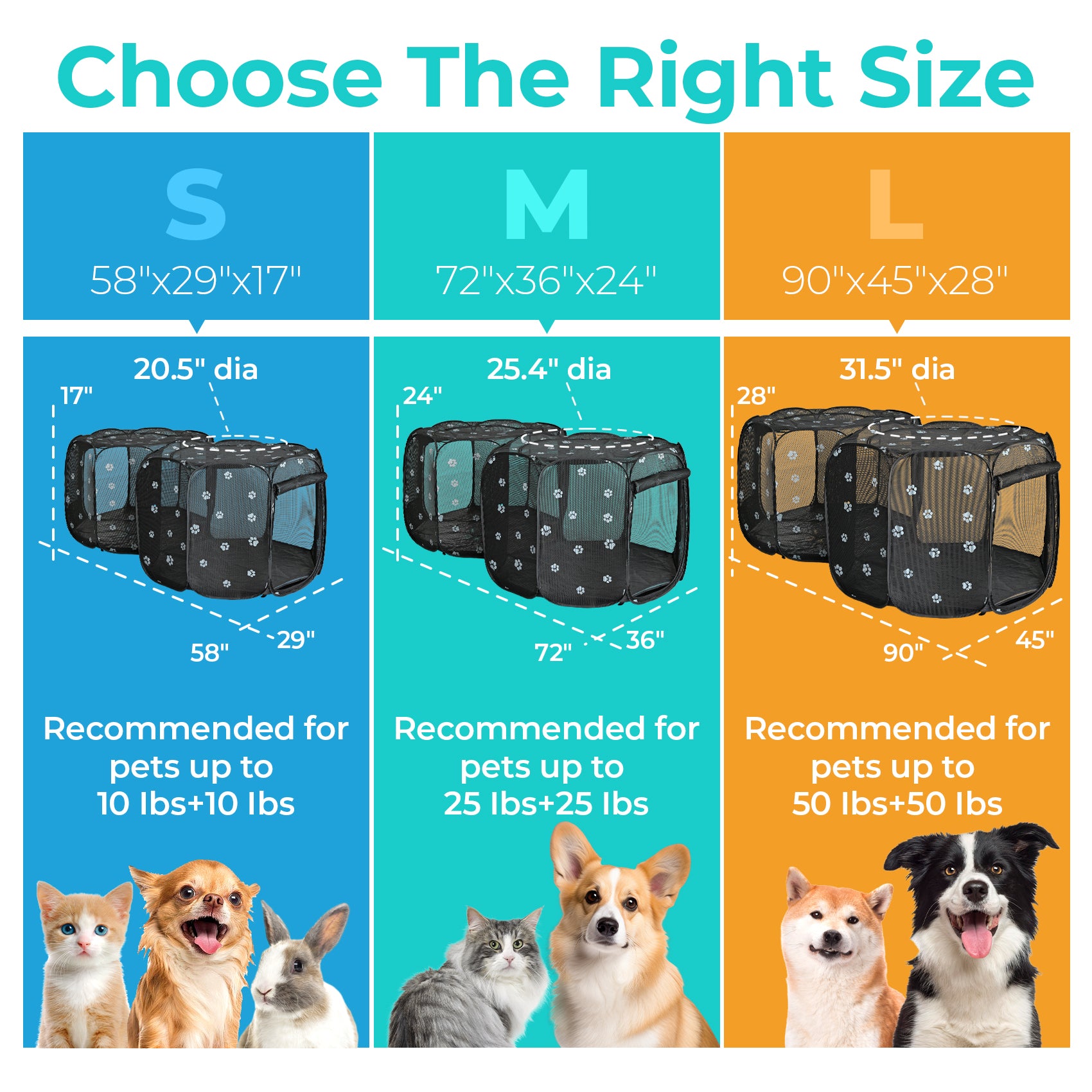 Alvantor 2in1 Cat Playpen with Pee Pad Pop Up Dog Pet Playpen for Indoor Outdoor Cat Enclosure, Portable Pet Playpen, Kitten Puppy Foldable Play Pen Cat Dog Tent Crate Cage Kennel, S/M/L
