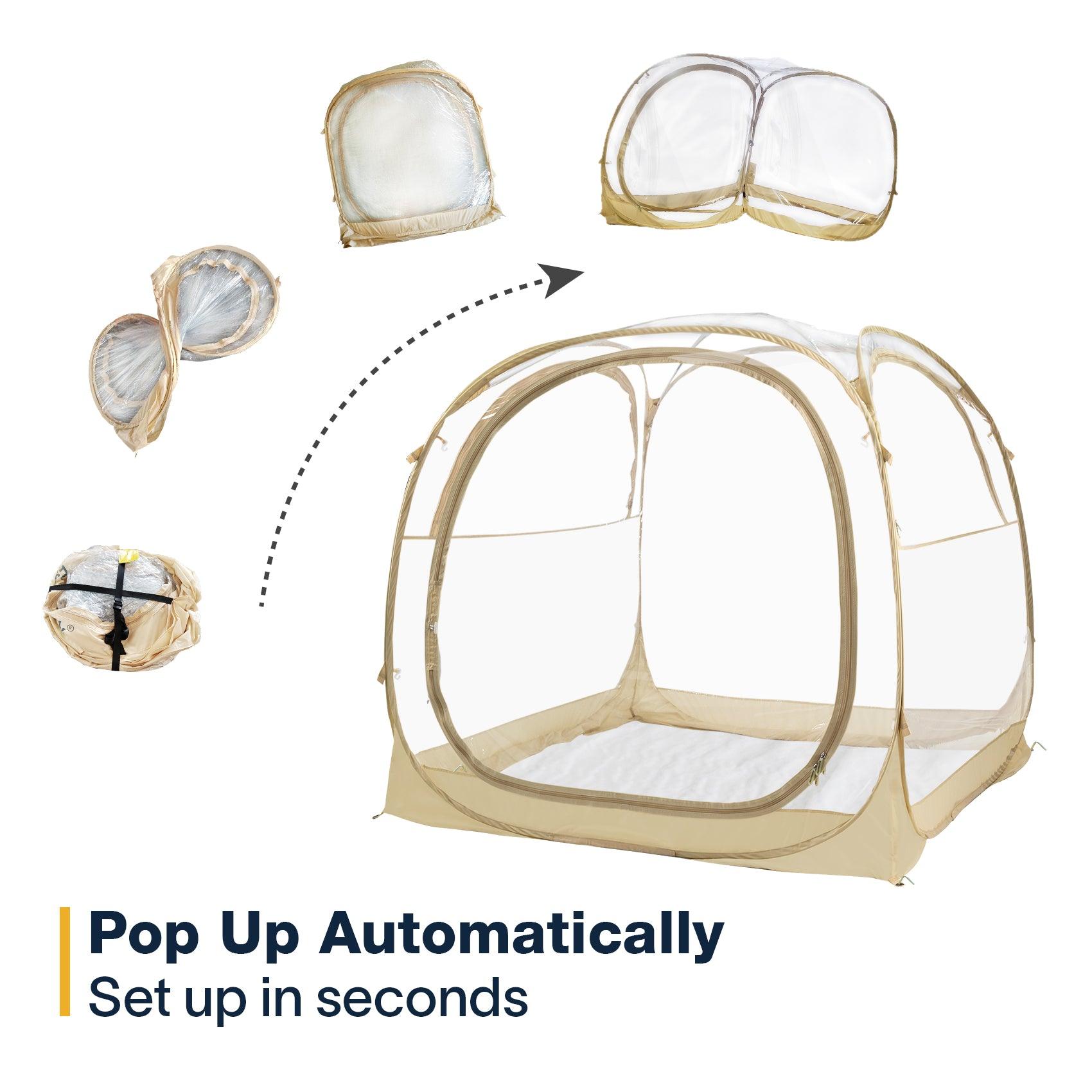 EighteenTek 4 Person Pop Up Sports Tent Weather Pod Instant Bubble Tent