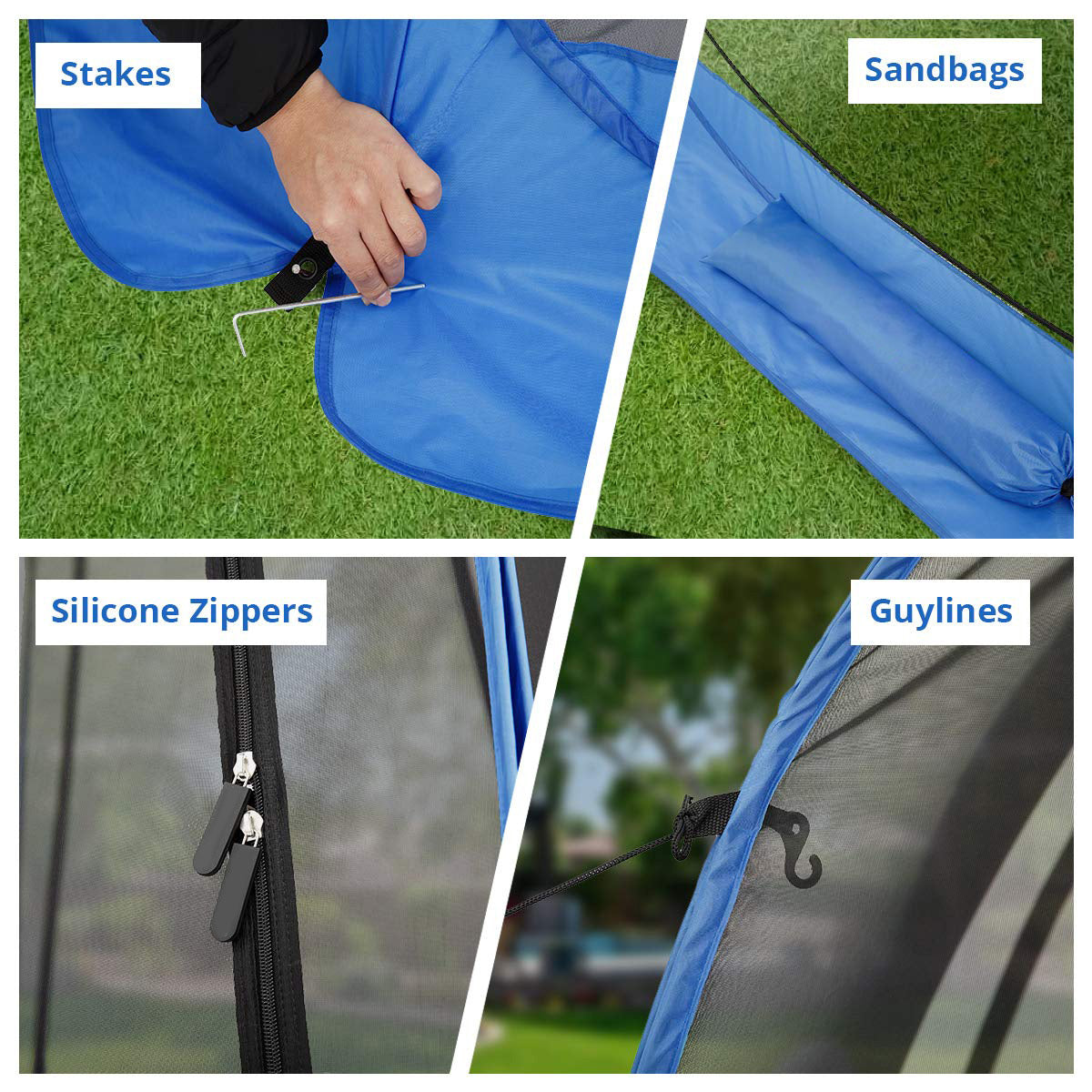 Pop-Up Screen House Room Camping Tent Outdoor Canopy Pop Up Sun Shade Hexagon Shelter Mesh Walls Not Waterproof 10'x10'
