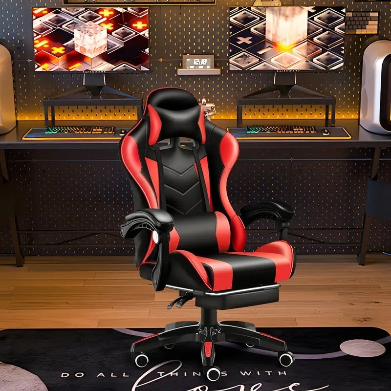 Ergonomic Racing Gaming Chair with Lumbar Support – Height Adjustable, Stylish & Comfortable Office Chair for Adults and Teens
