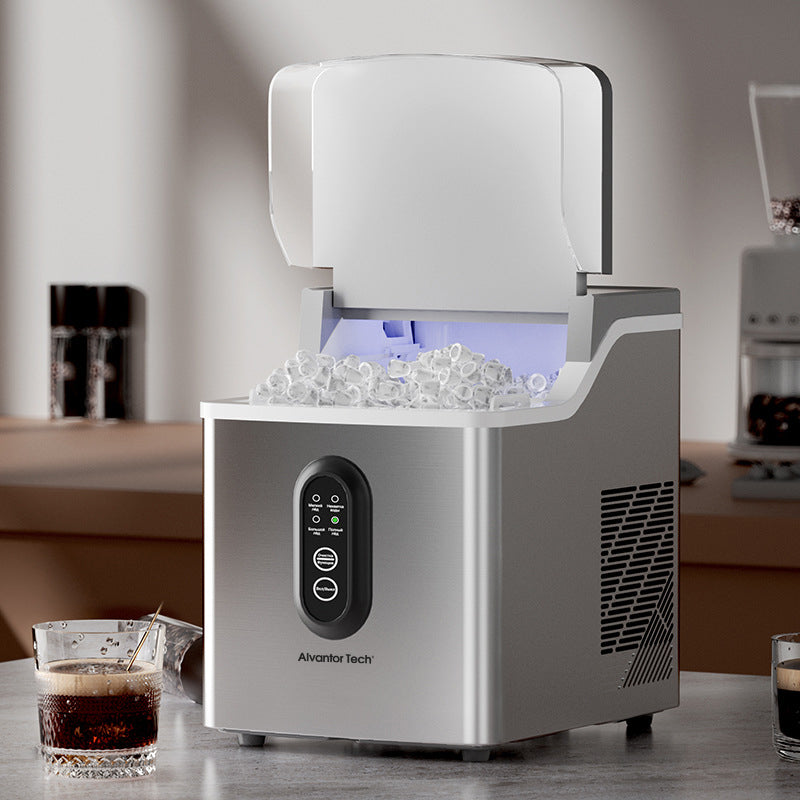 𝘼𝙡𝙫𝙖𝙣𝙩𝙤𝙧 𝙏𝙚𝙘𝙝™ Ice Maker Machine Countertop, Self-Cleaning Portable Ice Maker with 2 Water Refill Options, 45Lbs/Day, 24 Ice Cubes Ready in 13 Mins, Compact with Scoop & Basket for Home Kitchen Office Bar