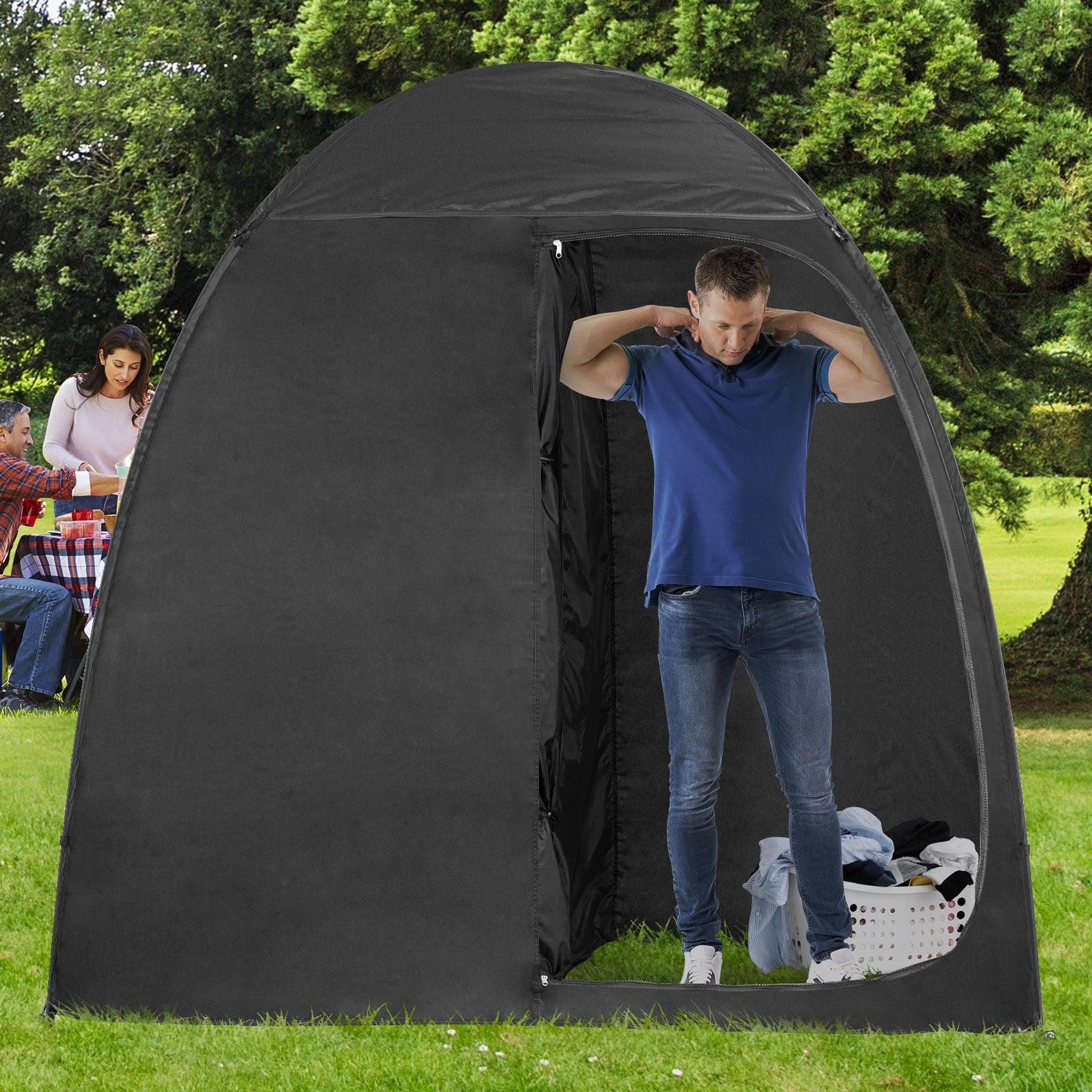 EighteenTek Pop Up Shower Tent Changing Room 2 Rooms Outdoor Camping Toilet Portable Privacy Dressing Shelter