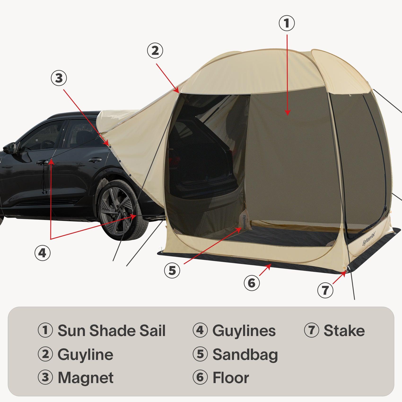  Car Rear Tent Hatchback Tents SUV Camping Tent