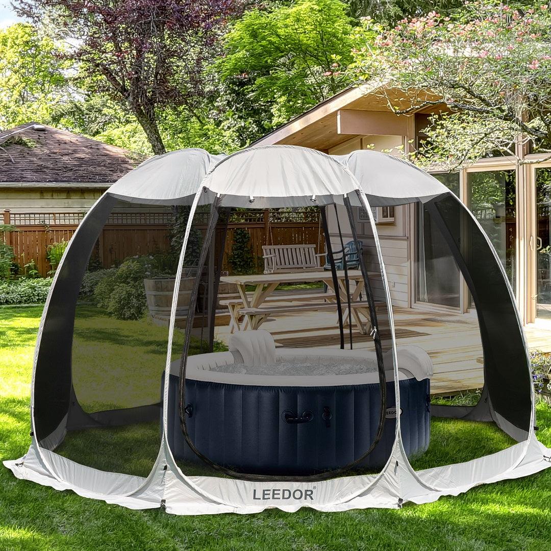 Leedor 12'x12' Gazebos for Patios Screen House Room 8-10 Person Canopy Mosquito Net Camping Tent Pop Up Sun Shade Shelter - Alvantor