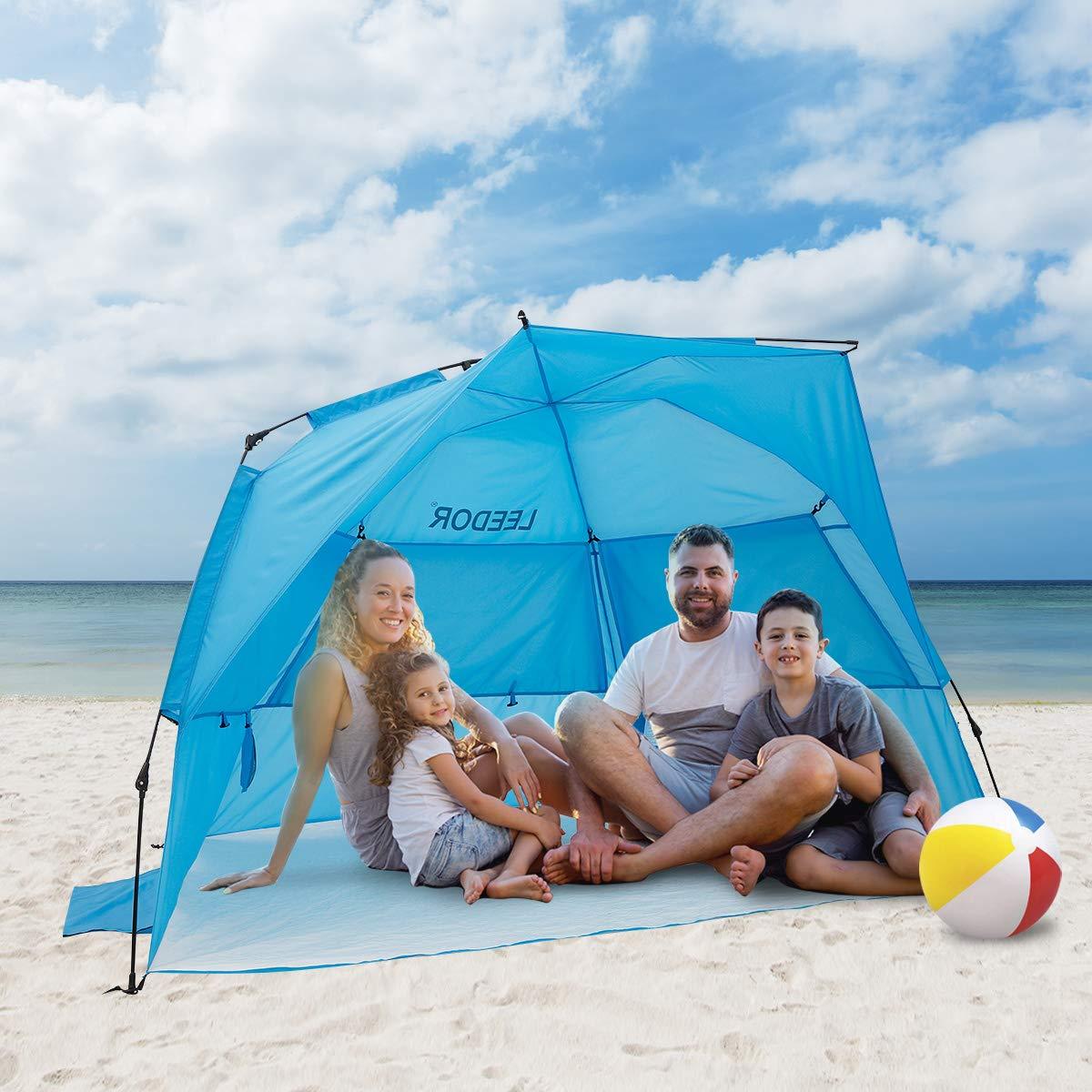 Leedor Beach Tent Sun Shelter Instant Beach Umbrella Easy Cabana - Alvantor