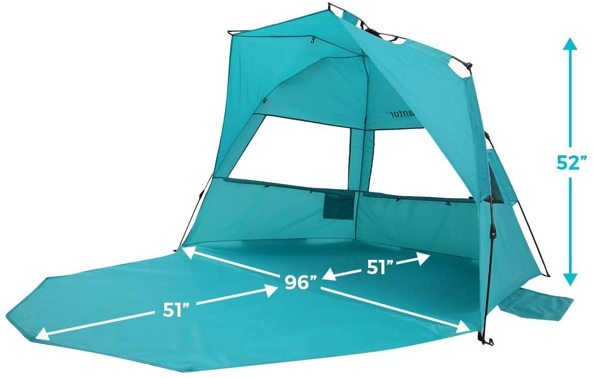 UBesGoo Beach Tent Quick-Open Free Ride Camping Tent Blue 