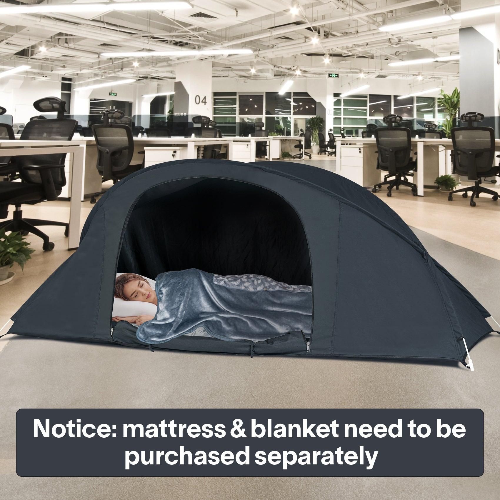 EighteenTek Pop Up Bed Canopy Office Sleeping Bed Tents One Person Privacy Space Lay Down NOT Sitting Frame 87"x28"x33"H