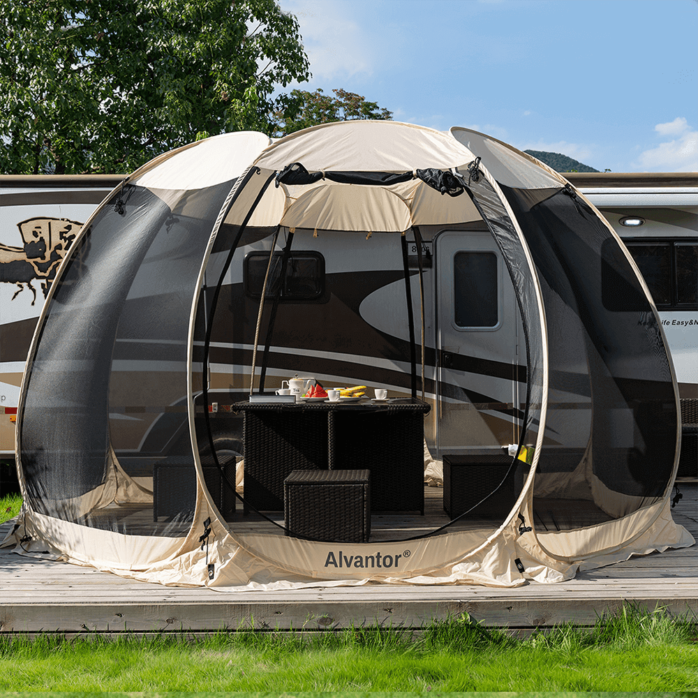 Alvantor 12'x12' Portable Screen House for Camping Quick Set Backyard Party Shelter - Alvantor
