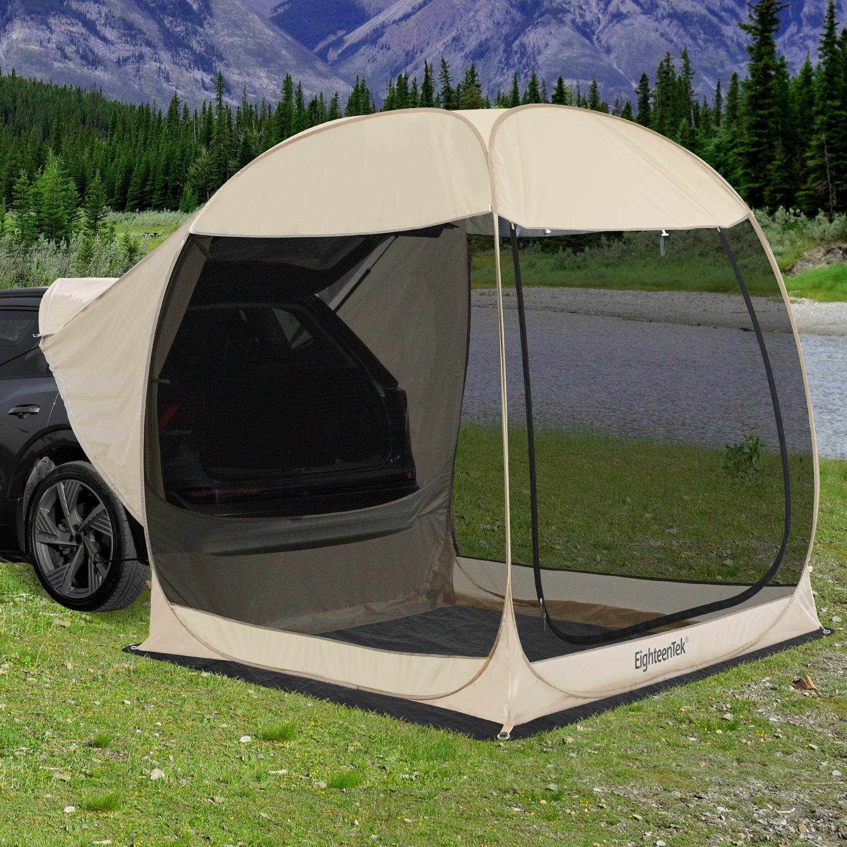 EighteenTek SUV Car Camping Tent - Pop Up Versatile Shelter Tent, Includes  Sunshade sail, Storage Bag and Camping Accessories - 7'x7'x7.2'H - Not  Waterproof - Yahoo Shopping