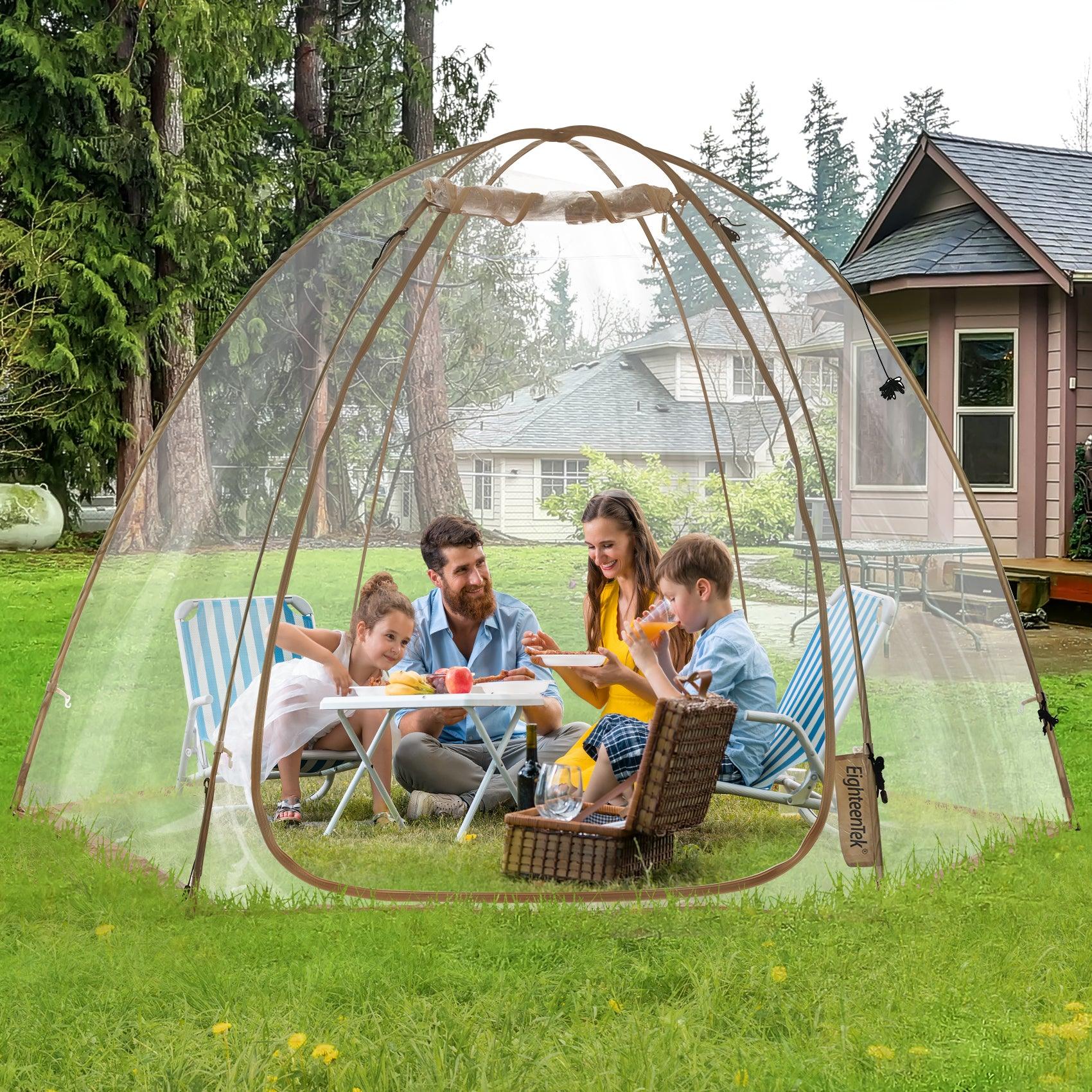 eighteentek clear bubble tent for family picnic