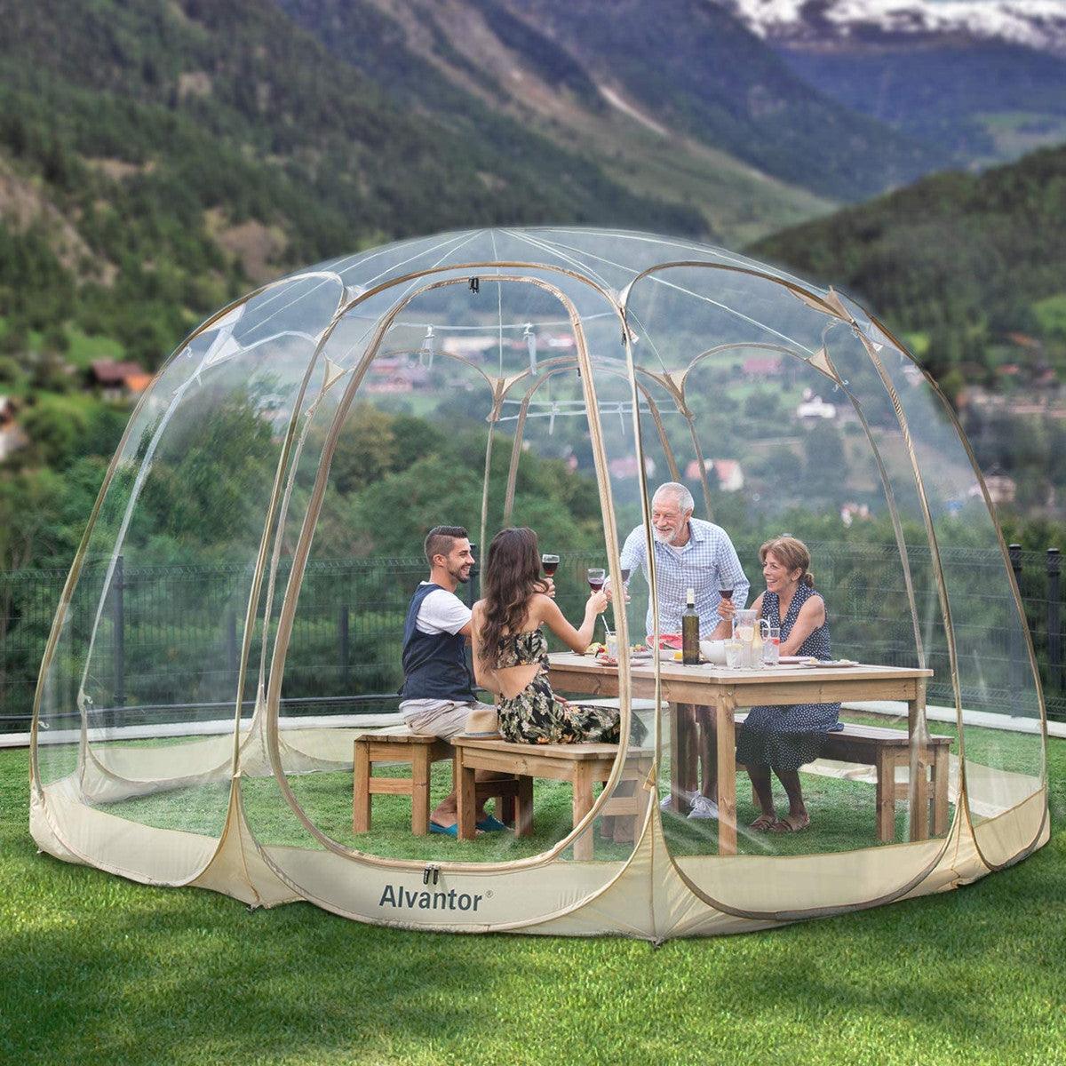 Beige Bubble Tent™ Pop Up Winter Gazebo™ Instant Canopy Clear Garden Igloo Dome Tent Patented